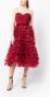 Marchesa Notte Mini-jurk met ruches Rood - Thumbnail 2