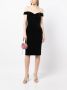 Marchesa Notte Off-shoulder kokerjurk Zwart - Thumbnail 2