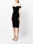 Marchesa Notte Off-shoulder kokerjurk Zwart - Thumbnail 3