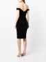 Marchesa Notte Off-shoulder kokerjurk Zwart - Thumbnail 4