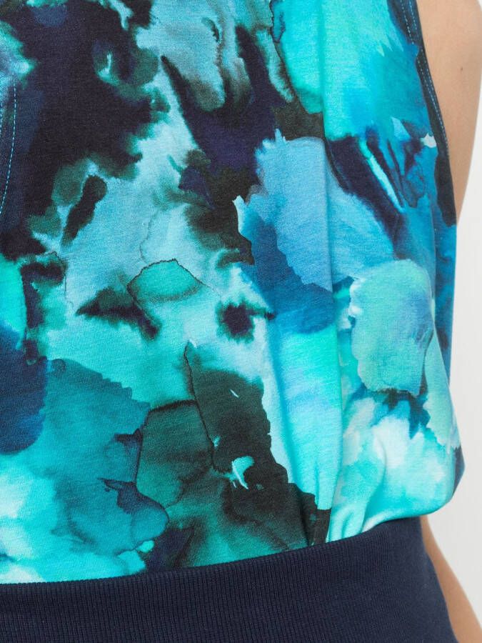 Marchesa Notte Tanktop met tie-dye print Blauw