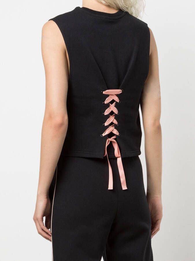 Marchesa Notte Tanktop met veters Zwart