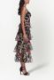 Marchesa Notte Midi-jurk met bloemenprint Zwart - Thumbnail 3