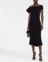 Marchesa Off-shoulder midi-jurk Zwart - Thumbnail 2