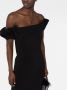 Marchesa Off-shoulder midi-jurk Zwart - Thumbnail 3