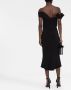 Marchesa Off-shoulder midi-jurk Zwart - Thumbnail 4