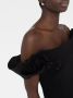 Marchesa Off-shoulder midi-jurk Zwart - Thumbnail 5