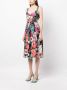 Marchesa Rosa Midi-jurk met bloemenprint Zwart - Thumbnail 3