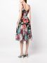 Marchesa Rosa Midi-jurk met bloemenprint Zwart - Thumbnail 4