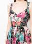 Marchesa Rosa Midi-jurk met bloemenprint Zwart - Thumbnail 5