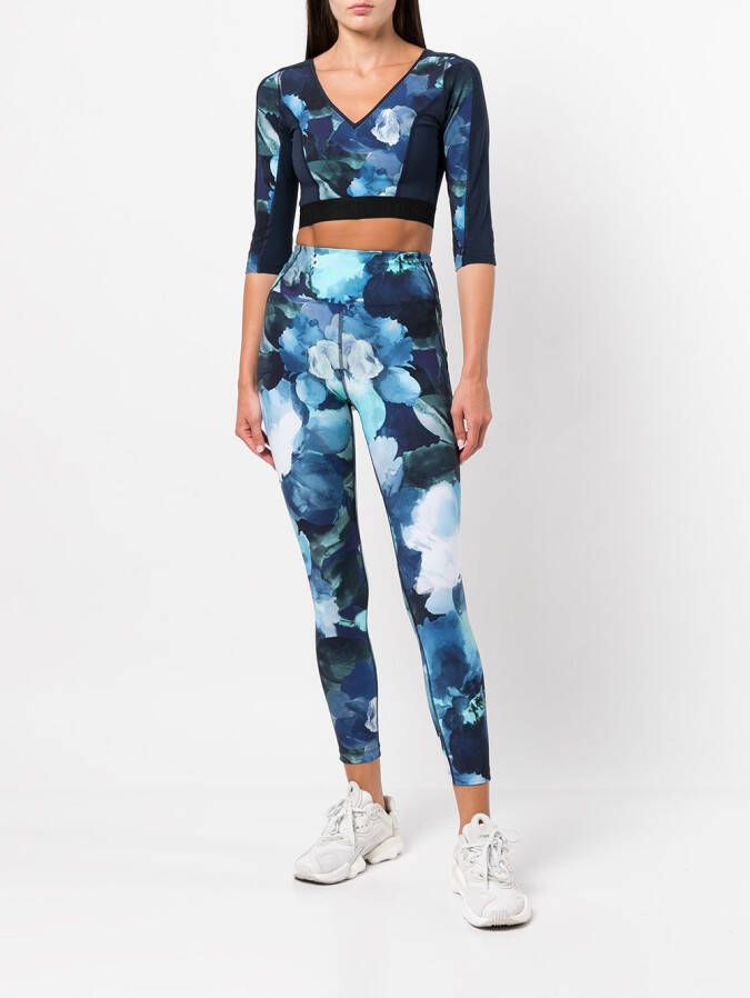 Marchesa Top met abstract patroon Blauw