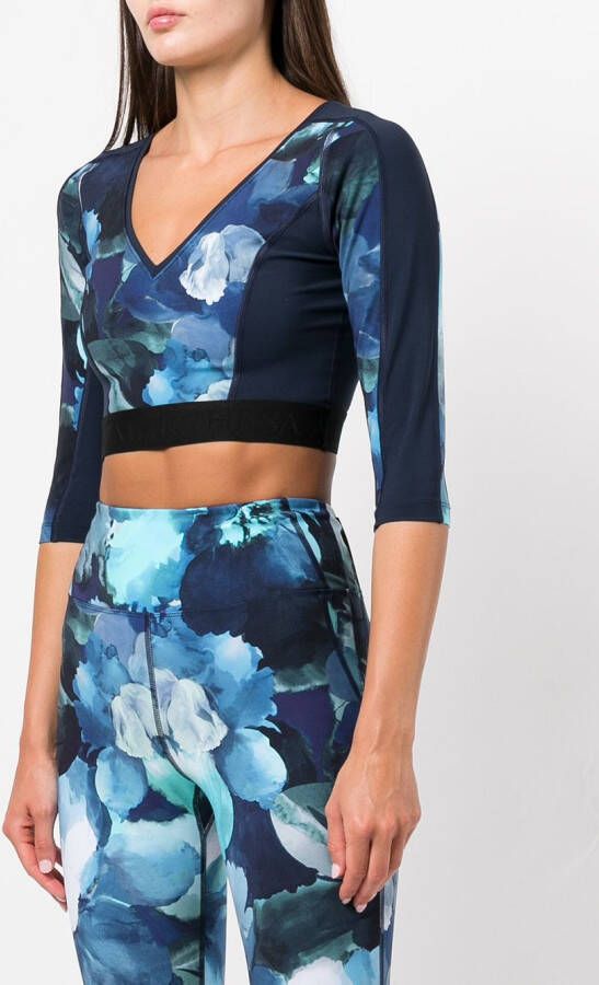 Marchesa Top met abstract patroon Blauw