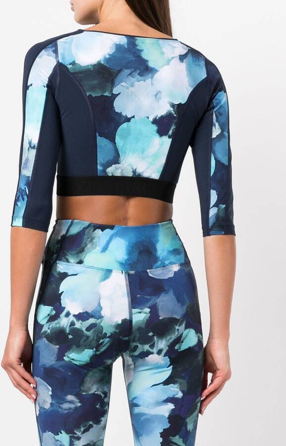 Marchesa Top met abstract patroon Blauw