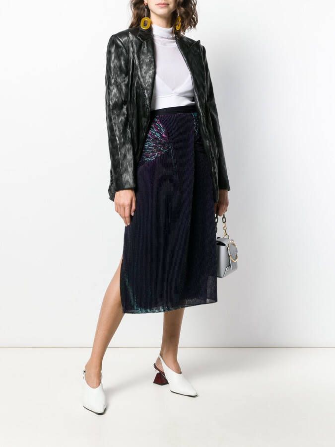 Marco De Vincenzo Metallic plooirok Blauw