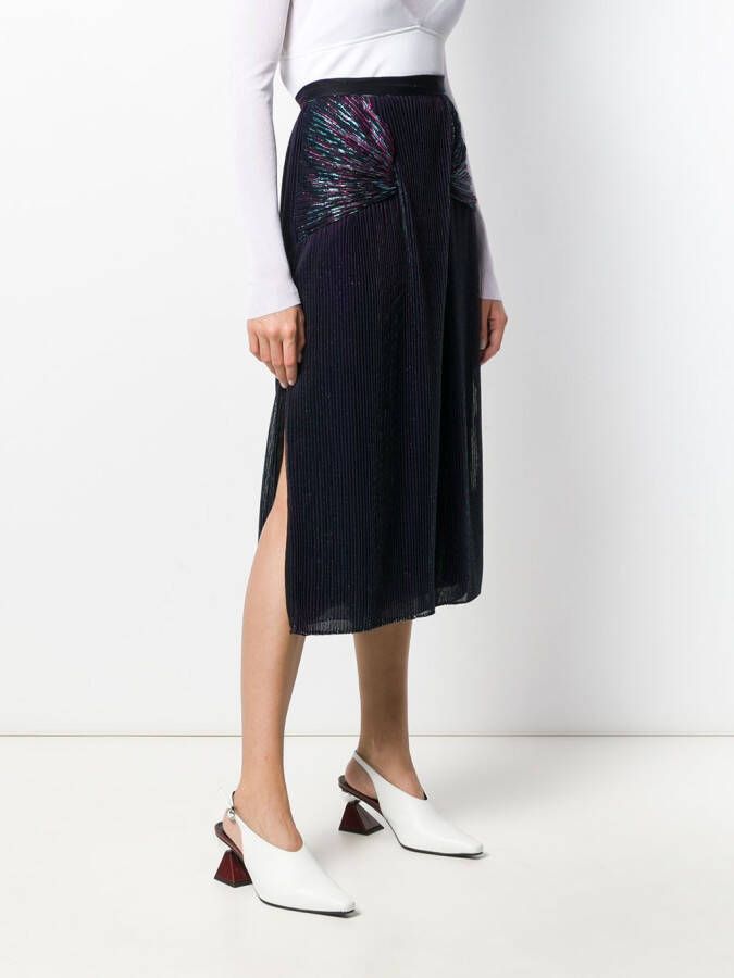 Marco De Vincenzo Metallic plooirok Blauw