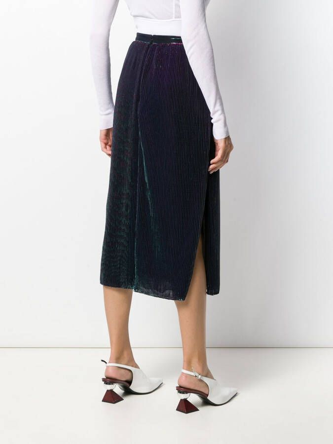 Marco De Vincenzo Metallic plooirok Blauw