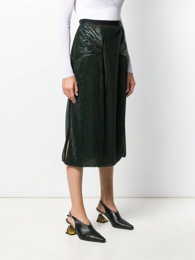 Marco De Vincenzo Metallic plooirok Blauw