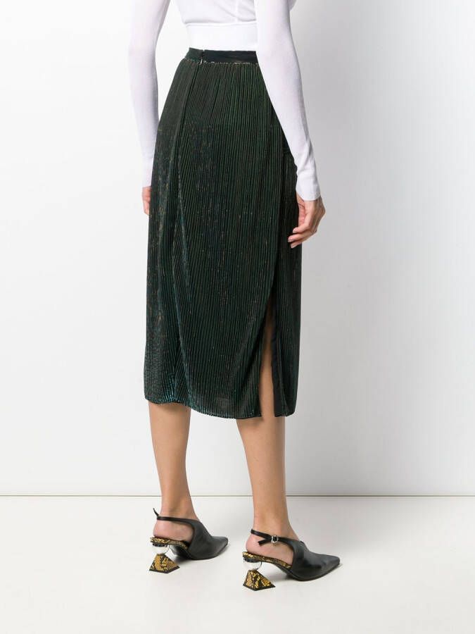 Marco De Vincenzo Metallic plooirok Blauw