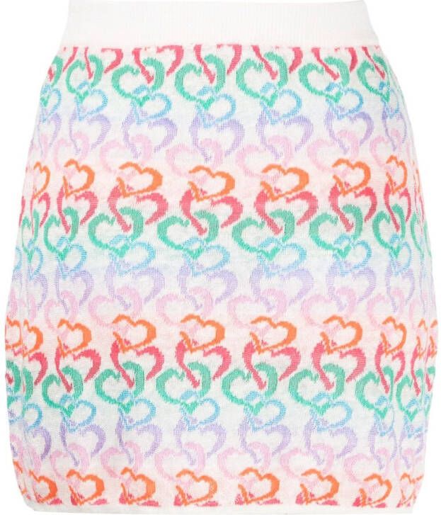 Marco Rambaldi Rok met geborduurd hart Wit