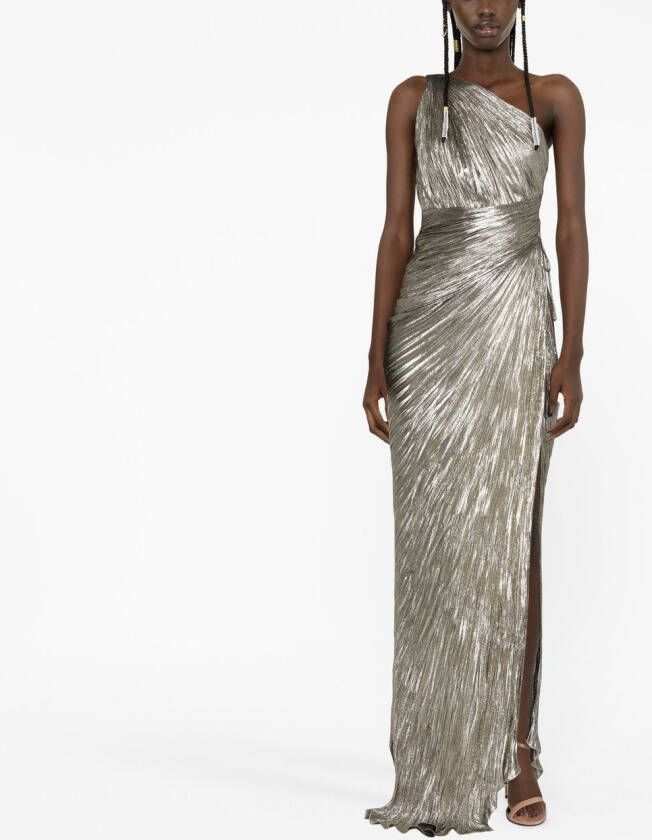 Maria Lucia Hohan Jolene plissé avondjurk Metallic