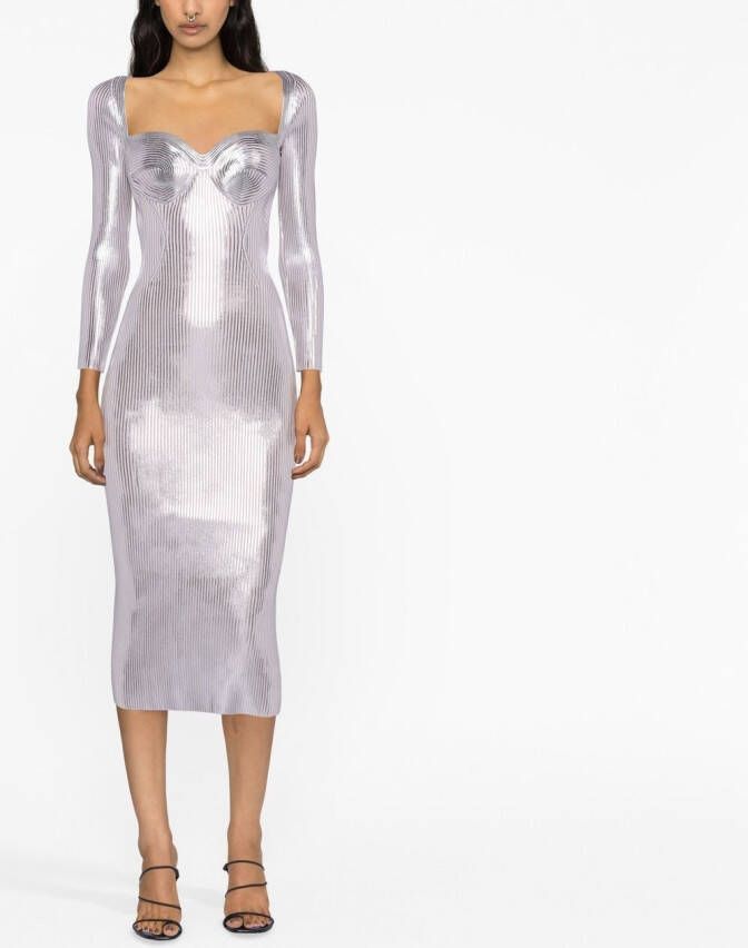 Maria Lucia Hohan Jurk met metallic-effect Grijs