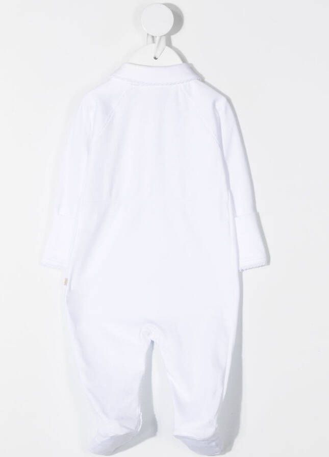 Marie-Chantal Pyjama met gewelfde afwerking Wit