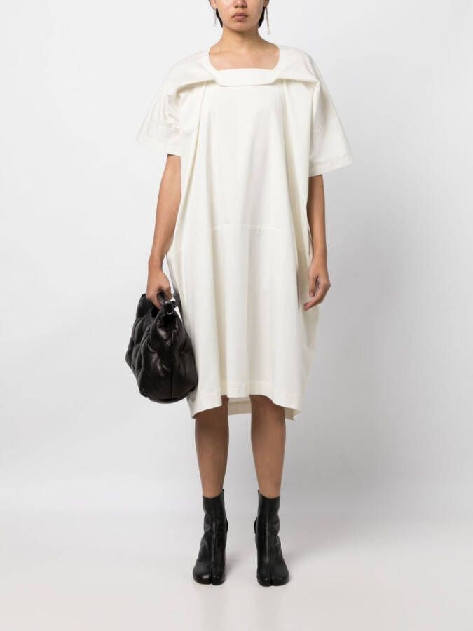 marina yee Jurk met gevouwen kraag Wit