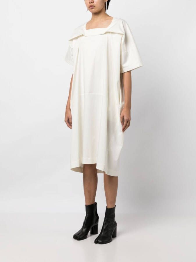 marina yee Jurk met gevouwen kraag Wit