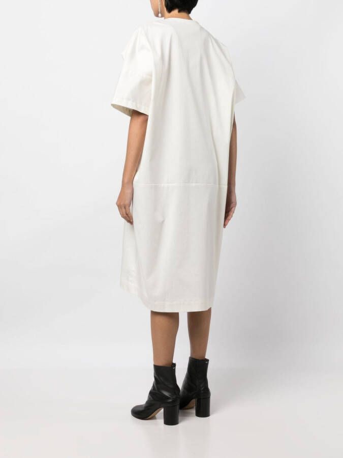 marina yee Jurk met gevouwen kraag Wit