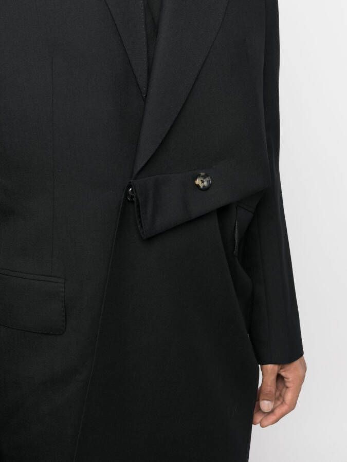 marina yee Asymmetrische mantel Zwart