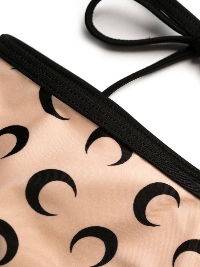 Marine Serre Bikini met maanprint Beige