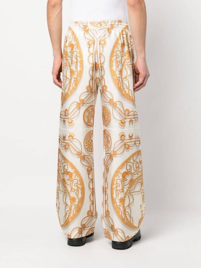 Marine Serre Broek met print Beige