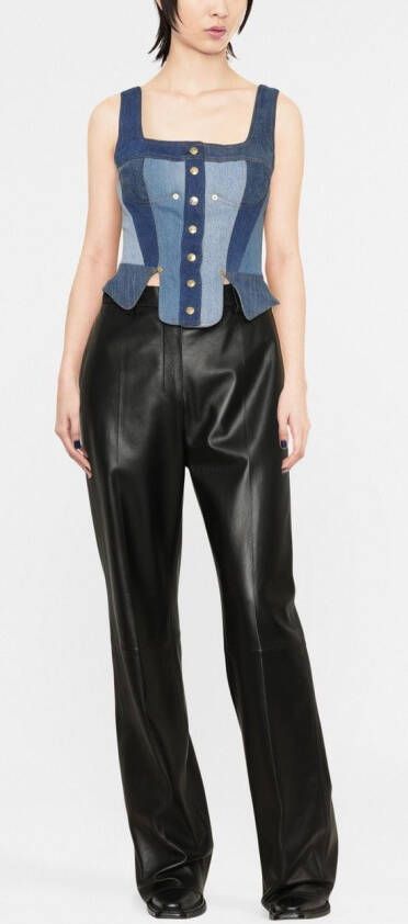 Marine Serre Bustier top Blauw
