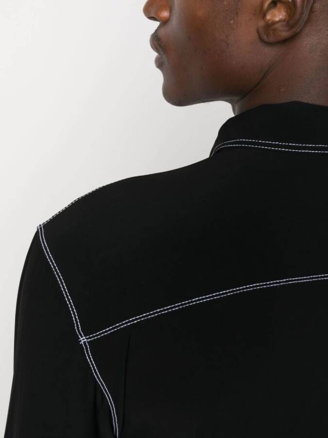 Marine Serre Overhemd met contrasterend stiksel Zwart