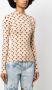 Marine Serre Top met maanprint Beige - Thumbnail 3