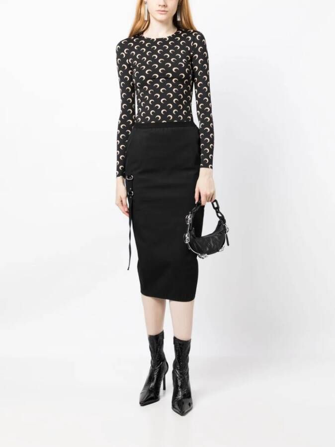 Marine Serre Top met print Zwart