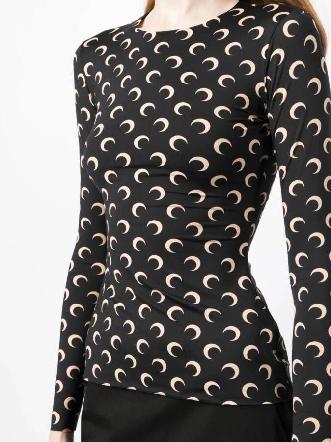 Marine Serre Top met print Zwart