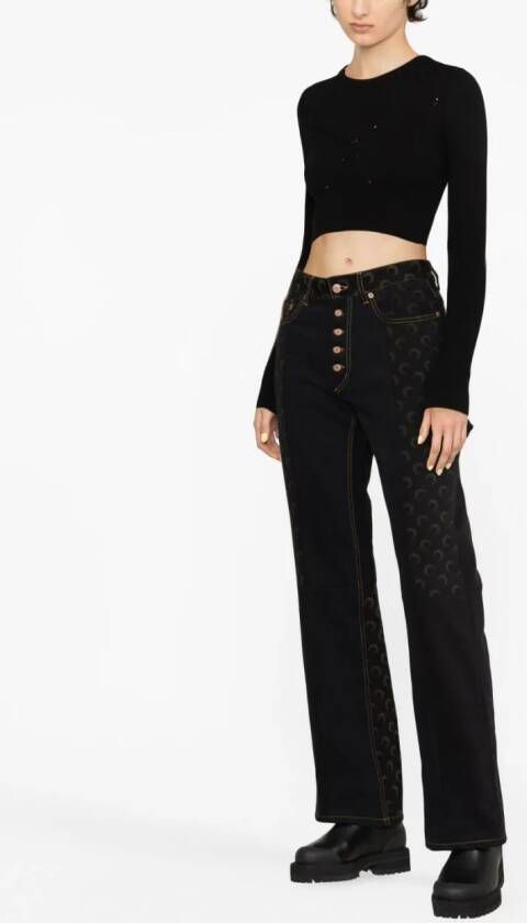 Marine Serre Cropped top Zwart