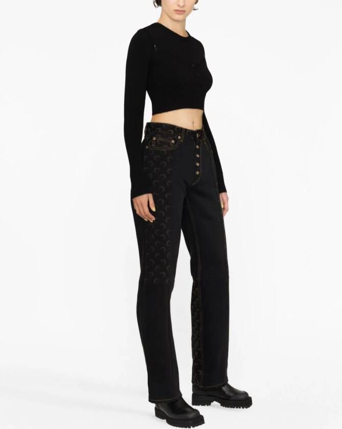 Marine Serre Cropped top Zwart