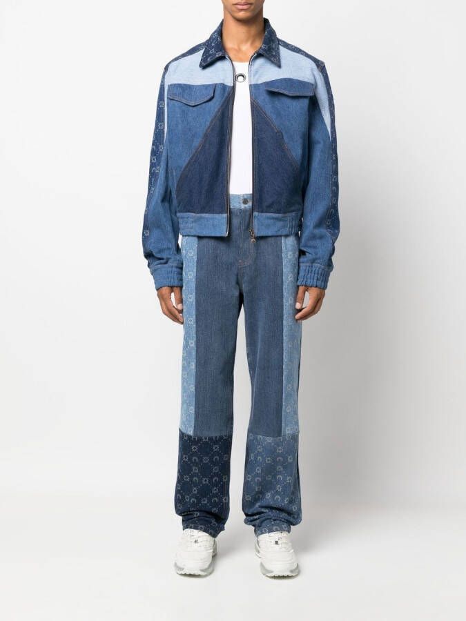 Marine Serre Denim jack Blauw