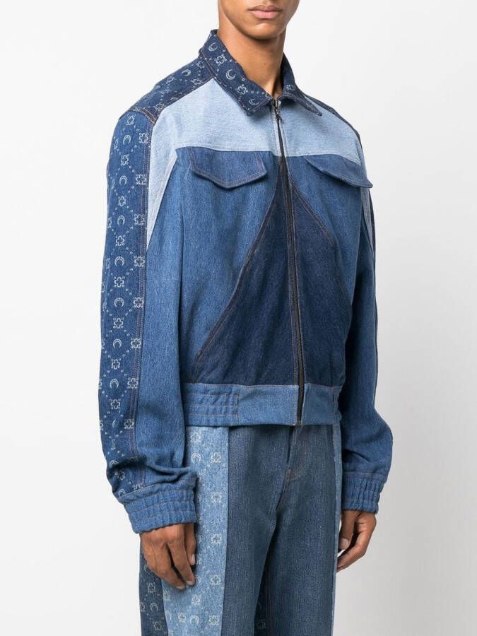 Marine Serre Denim jack Blauw