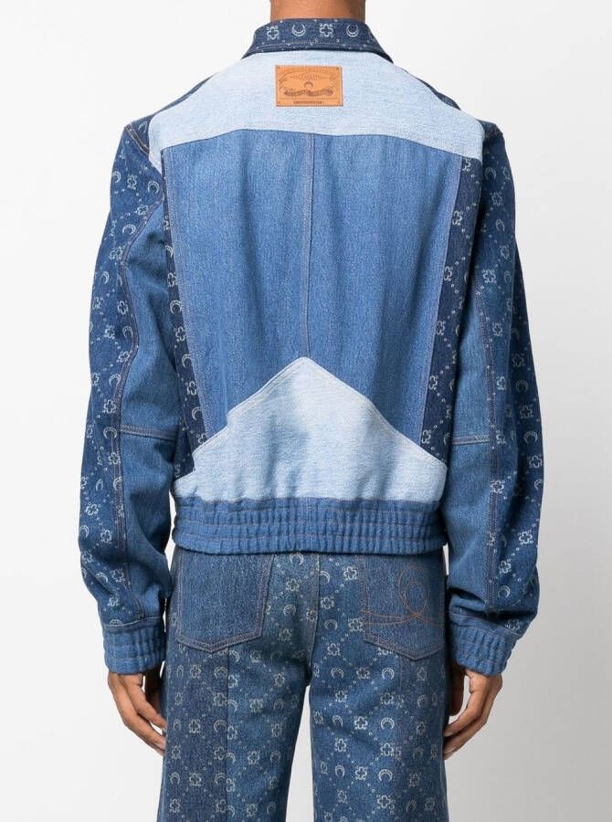 Marine Serre Denim jack Blauw