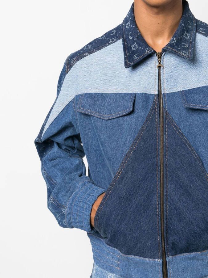 Marine Serre Denim jack Blauw