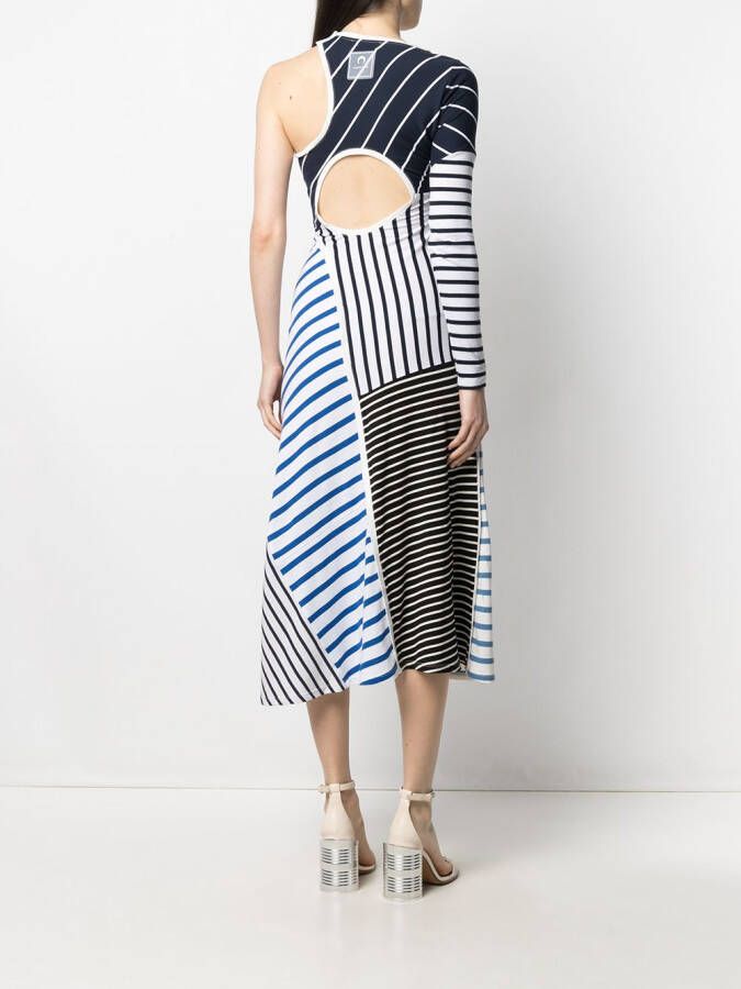 Marine Serre Gestreepte jurk Blauw
