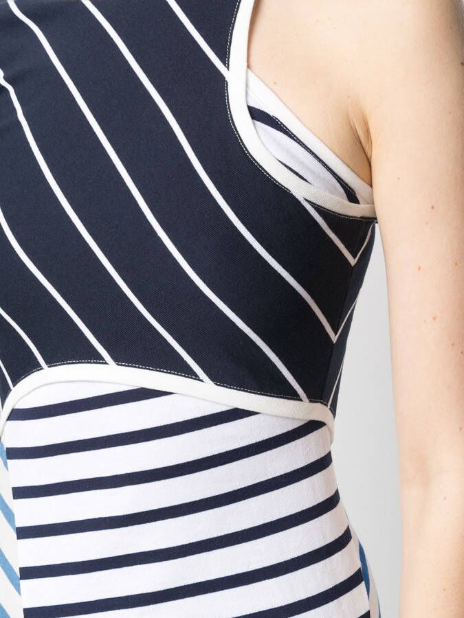 Marine Serre Gestreepte jurk Blauw