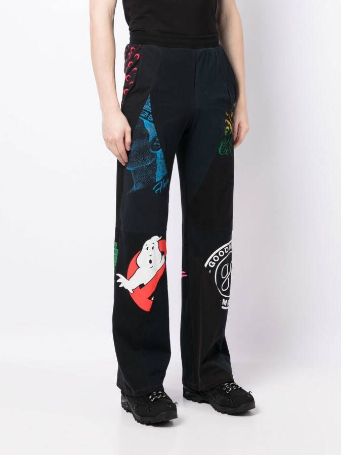 Marine Serre Broek met grafische print Zwart
