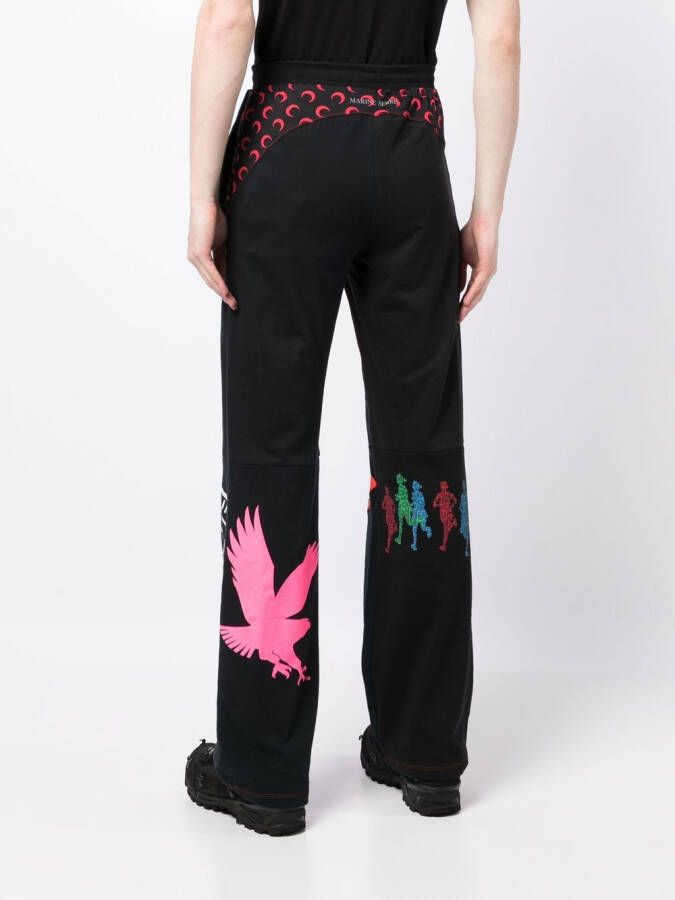 Marine Serre Broek met grafische print Zwart