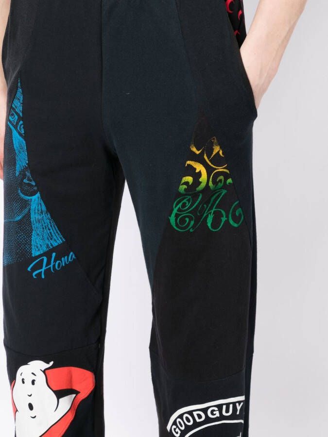 Marine Serre Broek met grafische print Zwart