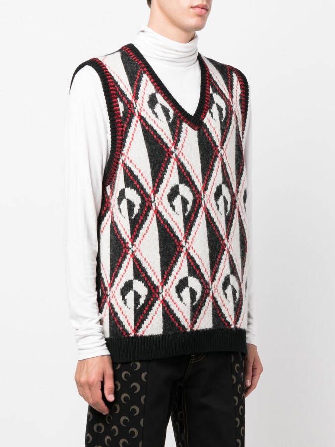 Marine Serre Intarsia vest Zwart