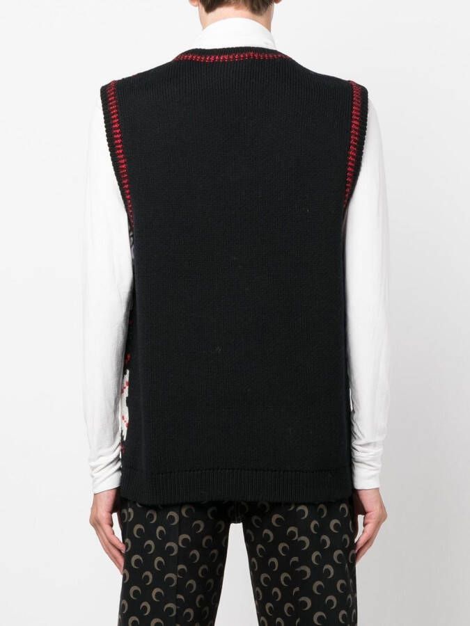 Marine Serre Intarsia vest Zwart